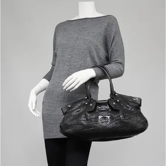 Salvatore Ferragamo Black Pebbled Calf Leather Celtico Tote Bag - Picture 9 of 9